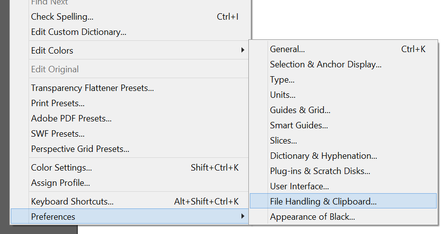 Then click on File Handling & Clipboard from the sub menu