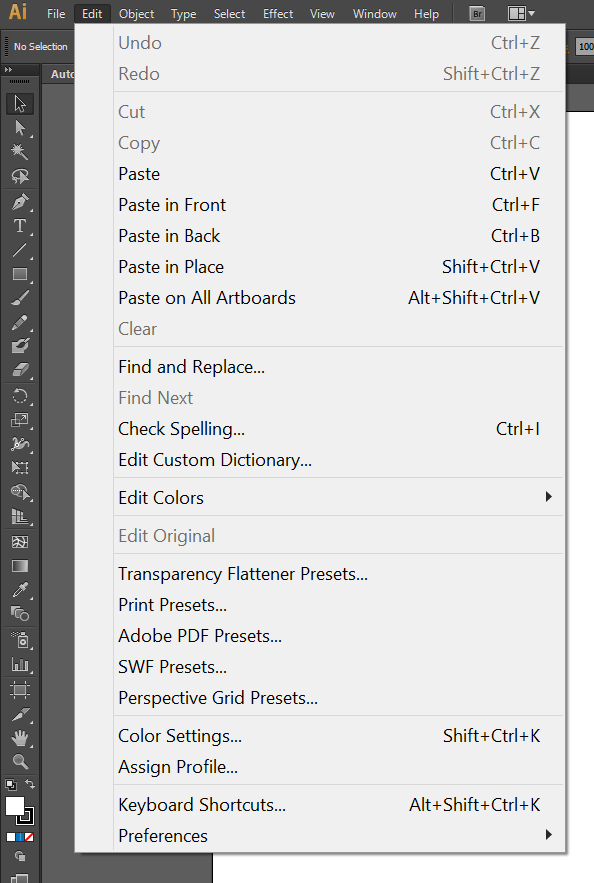 Navigate to the Edit menu in the top bar and then click on Preferences