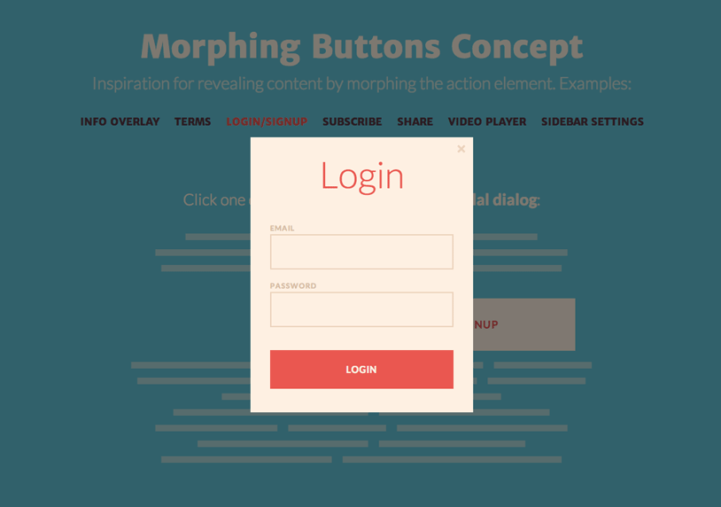 Morphing Buttons Concept