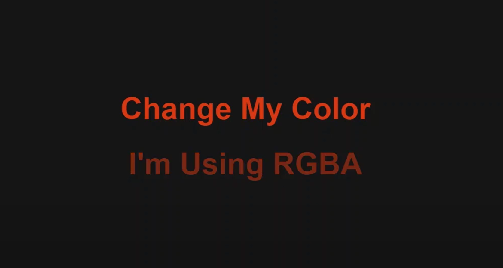 Example using an rgb color as a custom property with the rgba color function