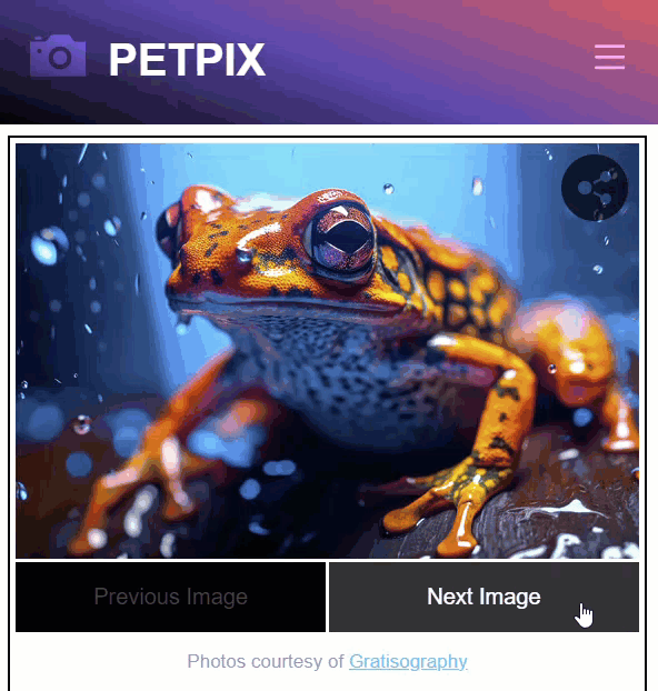 Example of a demo pet image gallery application built with Angular