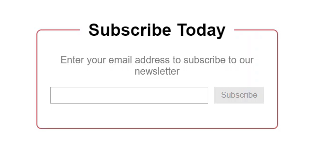 Example of a simple email subscription form component with