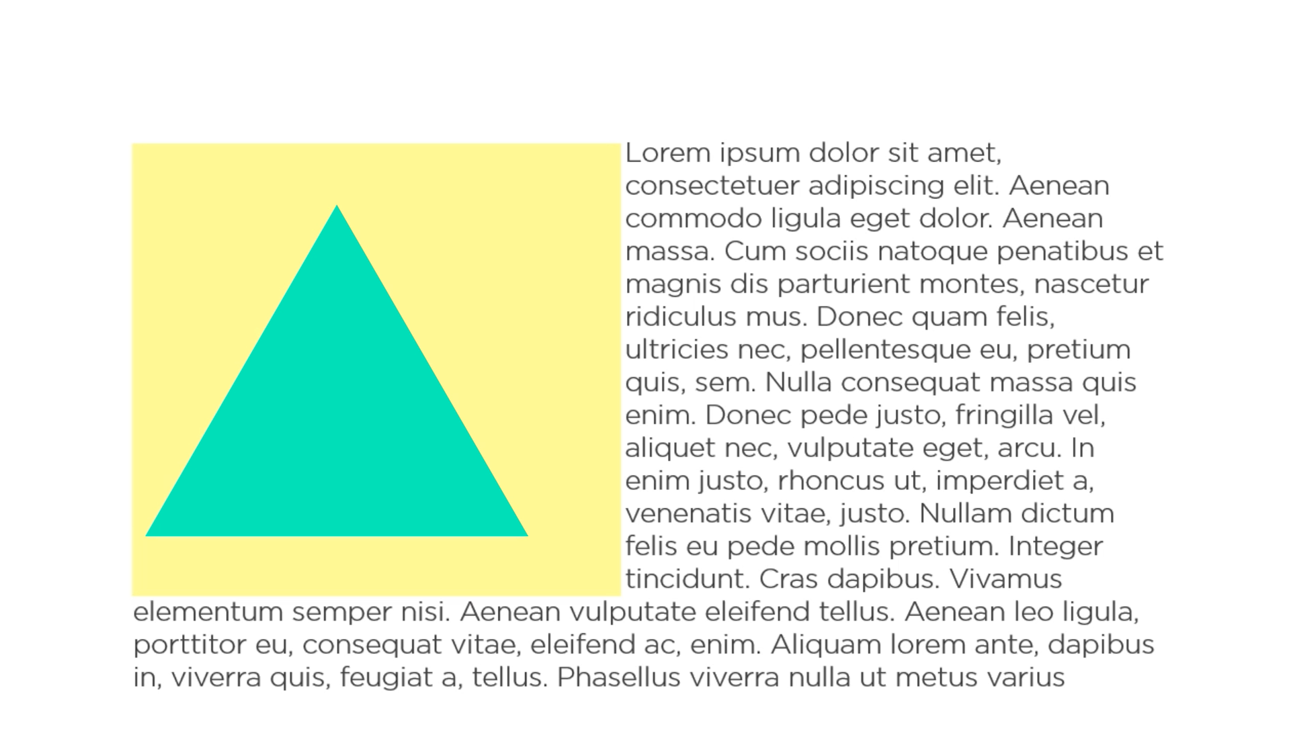 Examples of shapes built with CSS and how content flows around them regardless of the edges their shape