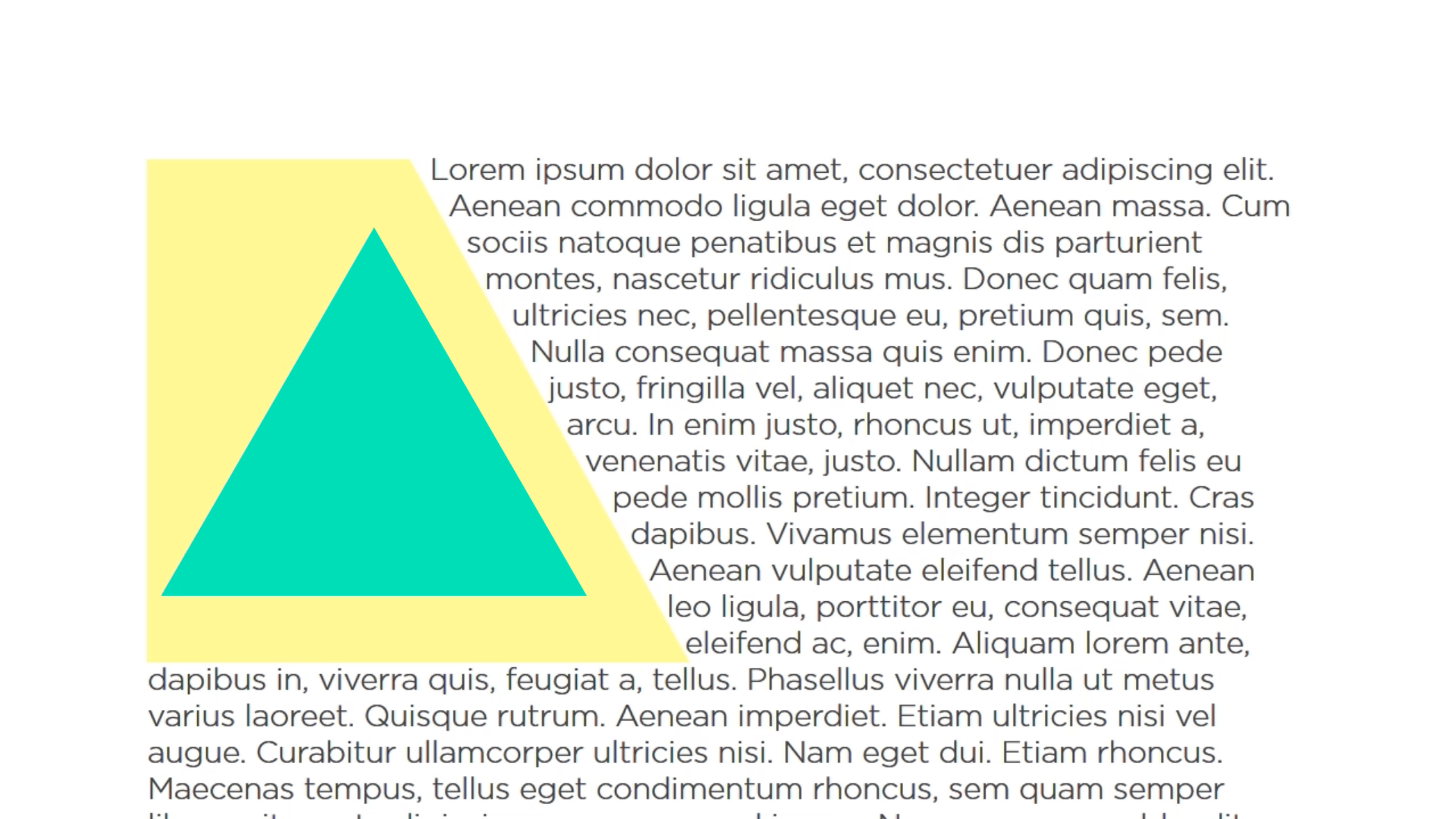 Examples of shapes built with the CSS Module and how content flows around the edges their shape