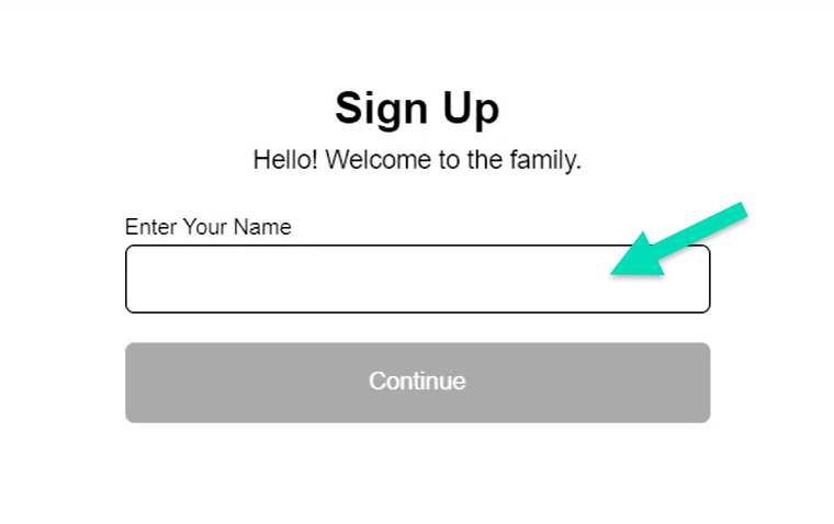 Example of a basic sign-up form