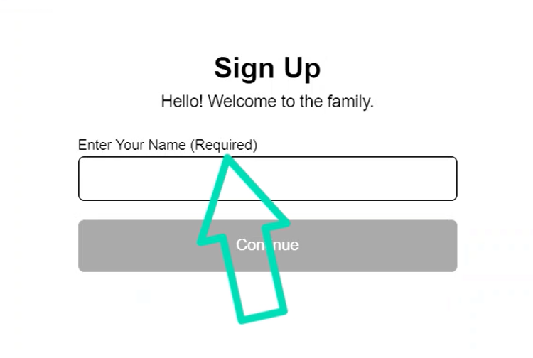 Example of additional required text added to a form label