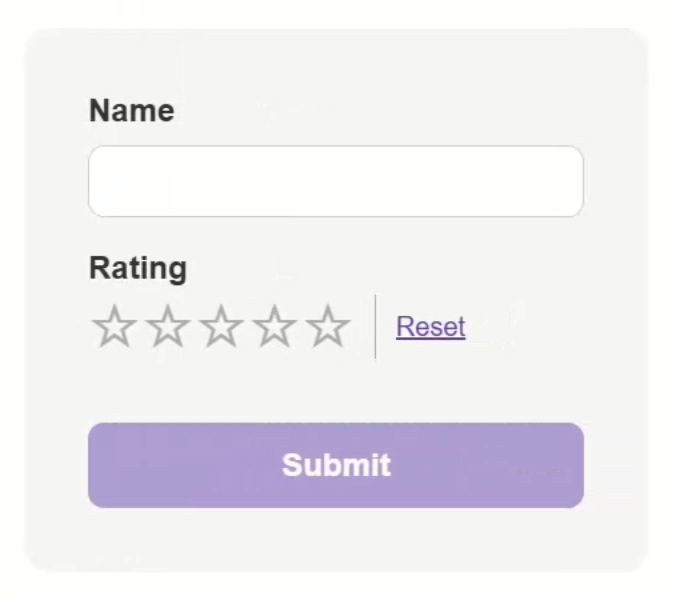 Example of a simple reactive form with a custom rating component using ControlValueAccessor
