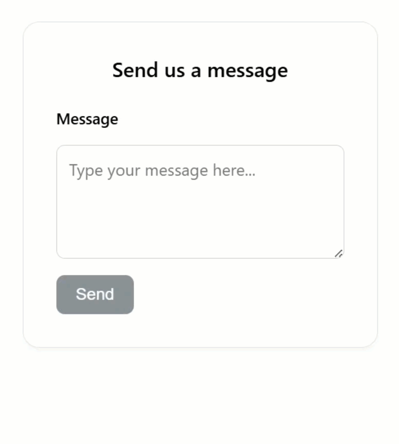 Example of a basic feedback form with a submit button and a success message in Angular