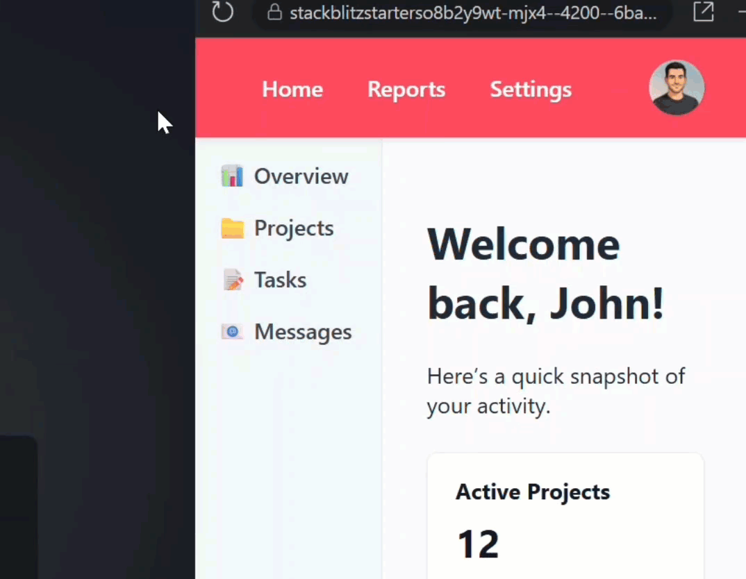 An example of a dropdown menu that doesn't close when clicked outside of it in Angular