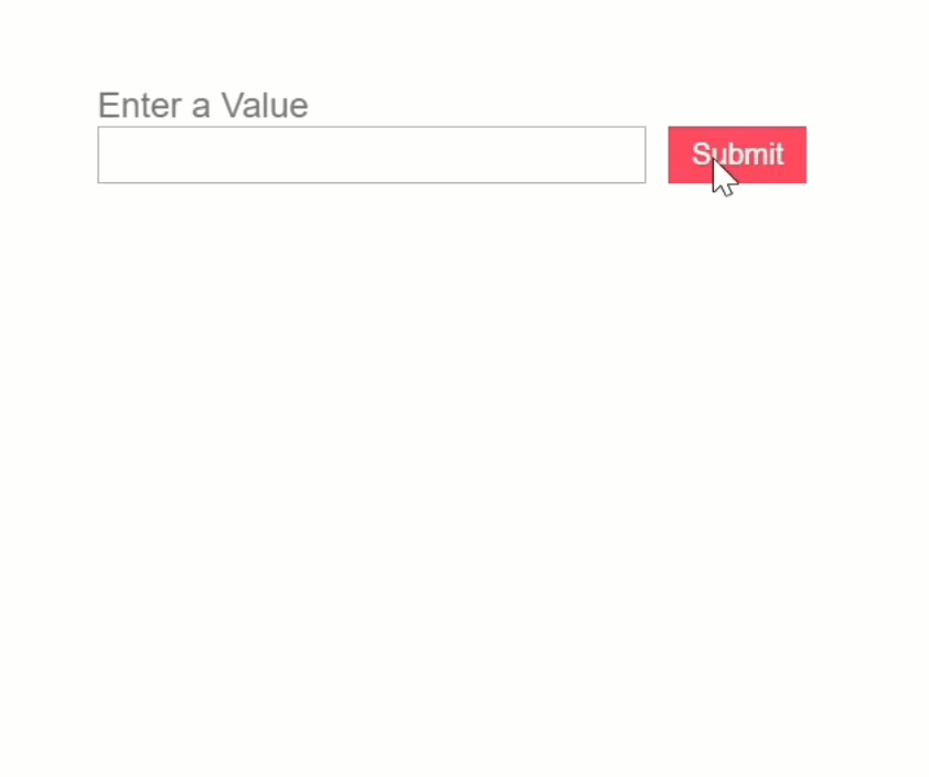 An example of a button click event being logged to the console using the host property