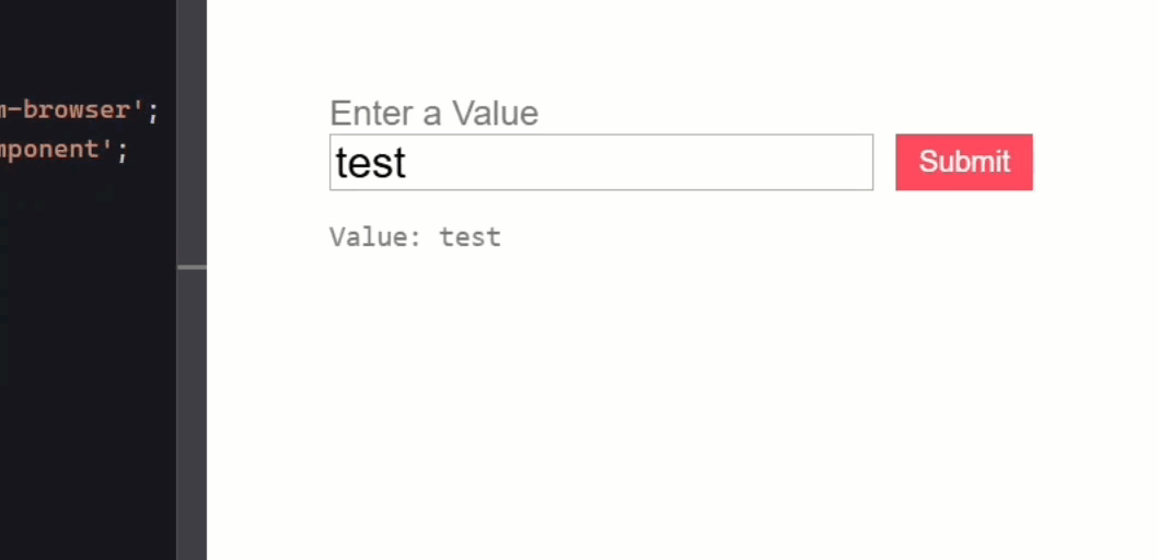 An example of a model input updating the child and parent values