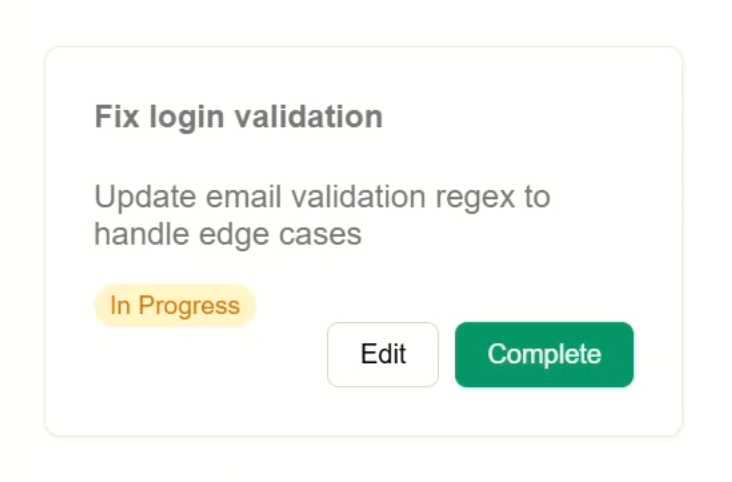 The card component with the navigation component rendered in the body because the header is not present