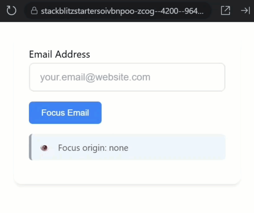 Showcasing the adaptive validation logic created with the Angular CDK Focus Monitor