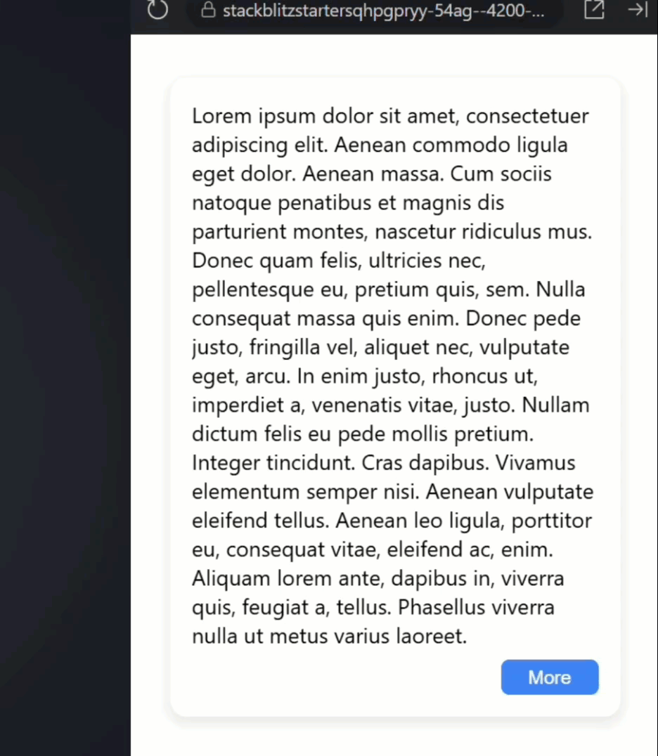 The broken component with the button that does nothing except toggle the text
