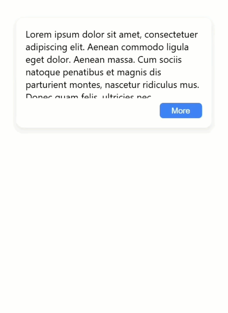 The toggle height component configured to start out taller using the collapsedHeight input
