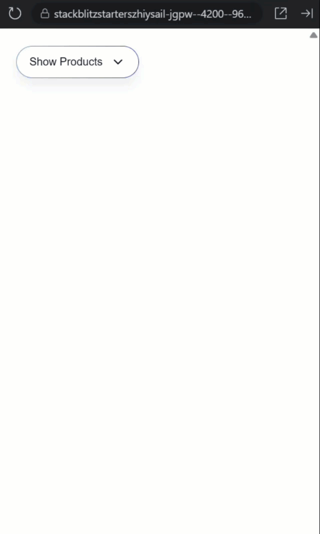 The product list with basic enter and leave animations using the new v20.2+ animation primitives