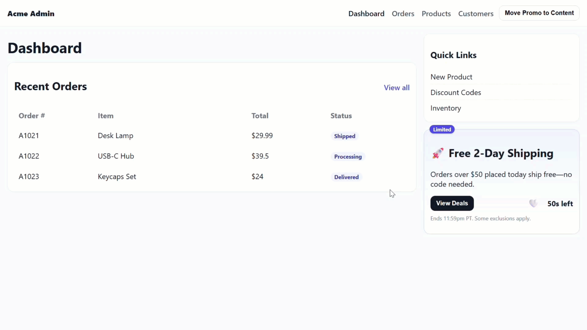 The promo banner moving and persisting state using the CDK DomPortal