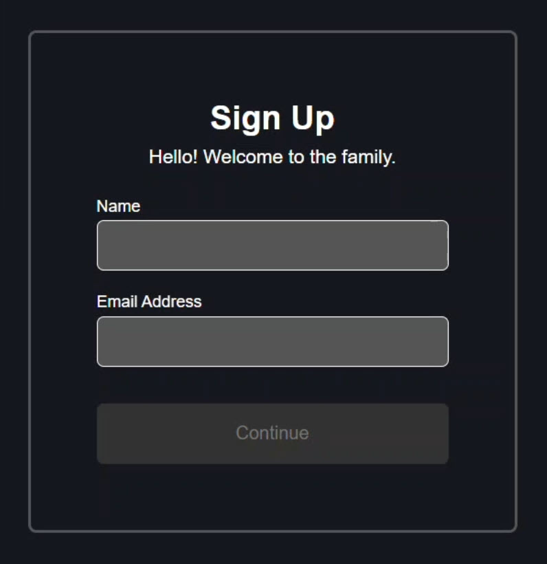A very basic signup form built with Reactive Forms in Angular
