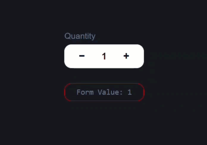 The quantity control validating and showing the error message when the value is below 1