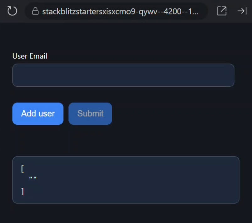 A dynamic form with one email text field in Angular