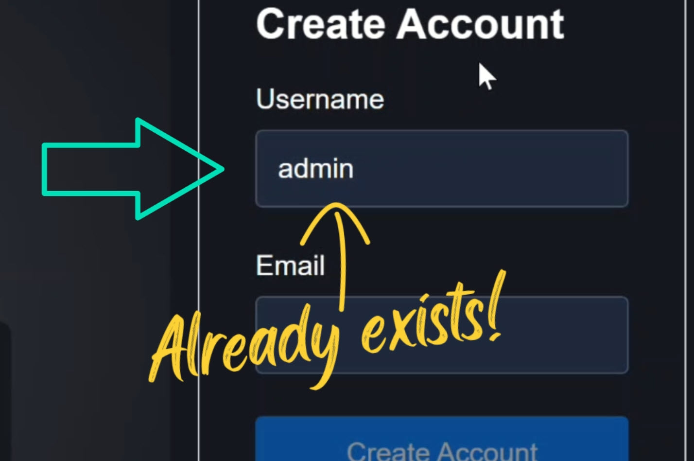 Angular signup form with Signal Forms API showing the username field focused and being typed into, demonstrating the need for async validation to check username availability in real-time