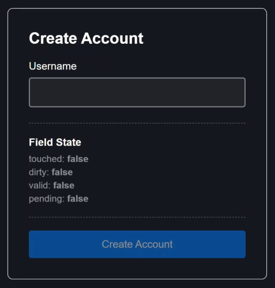 A simple form built with reactive forms