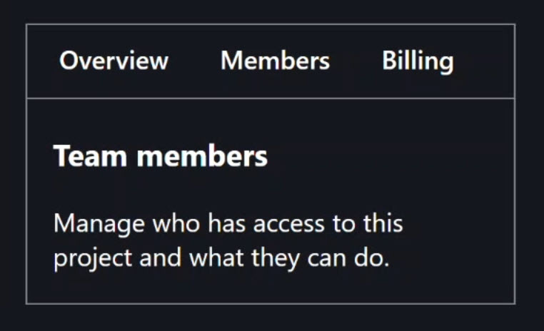 A screenshot of the tabs demo app with the generic HTML tabs