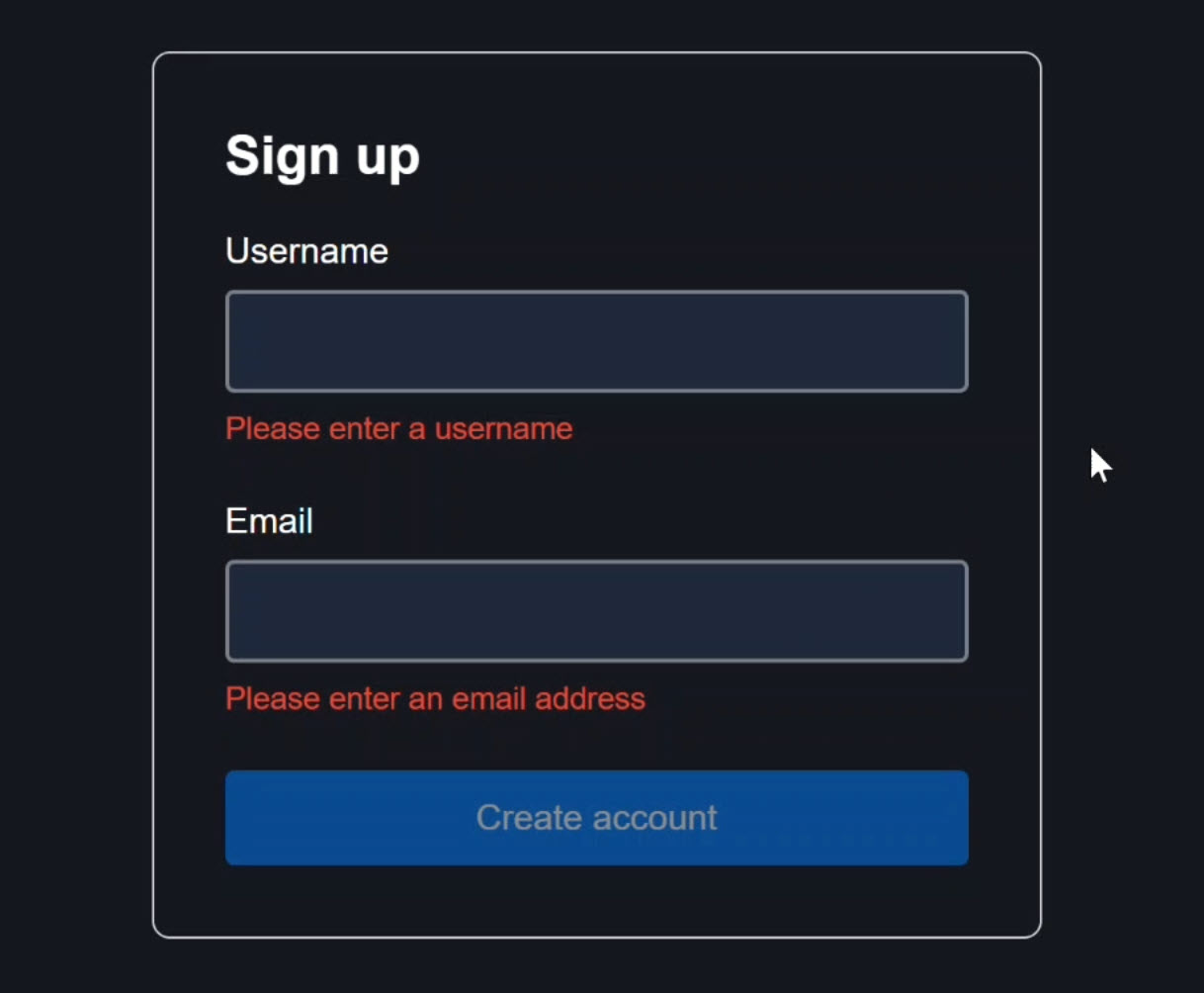 Client-side validation errors appearing on form fields