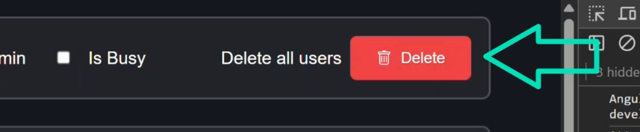 Button to delete all users