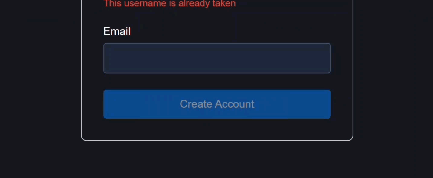 An email field using validateHttp() and debounce()