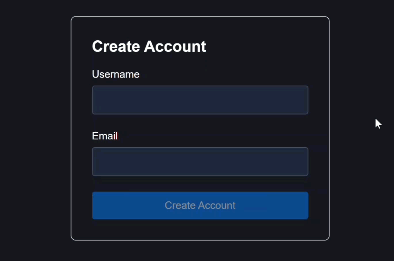 Typing slowly in the username field without triggering validation