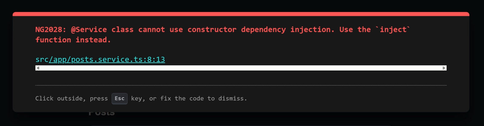 Compilation error caused by constructor injection in an Angular Service class