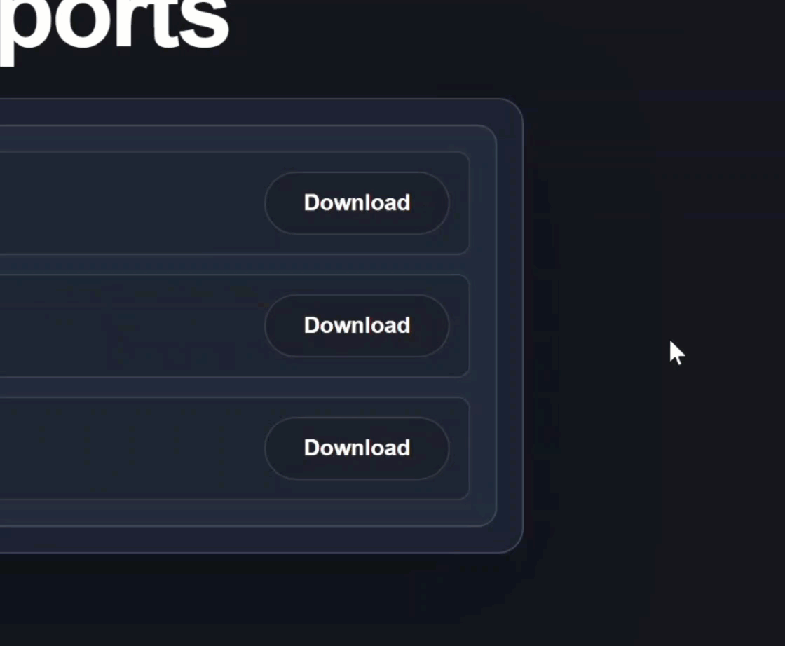 A reports page with a list of reports and a download button for each report. When the report is downloading, we show a spinner. When it isn't, we show the label.