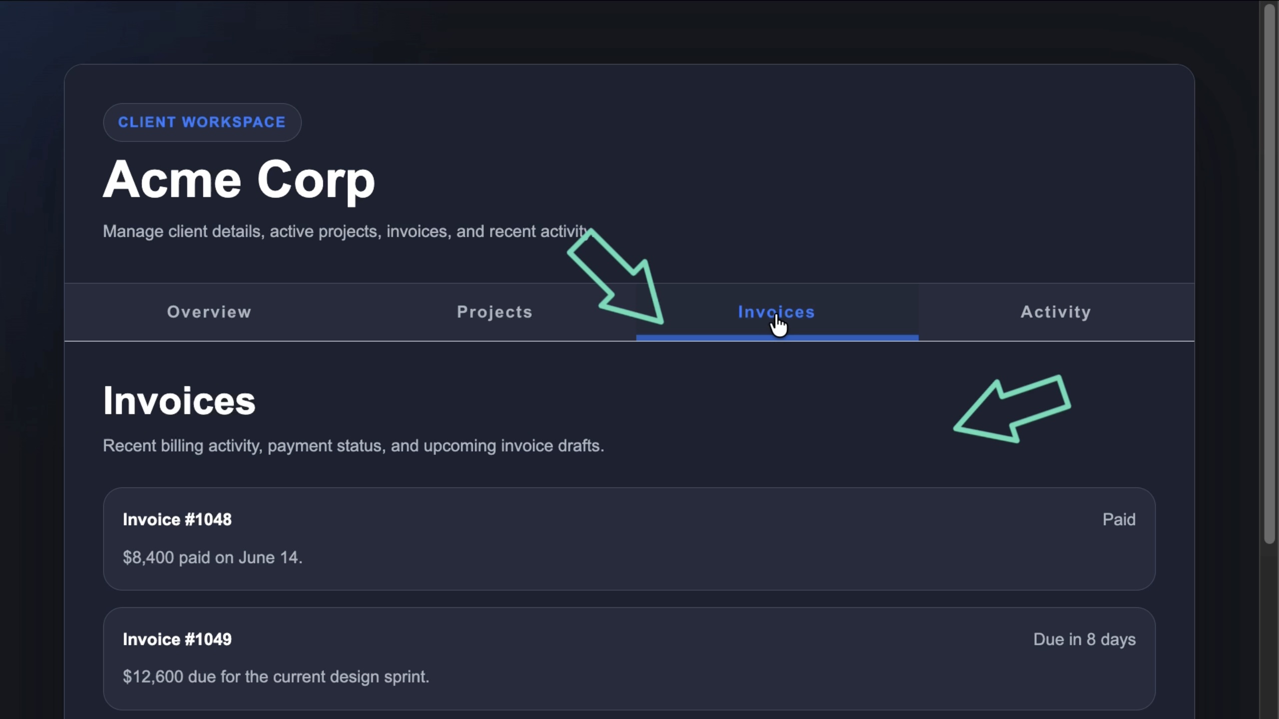 Example of the two different animations that happen when switching between tabs in Angular Material tabs