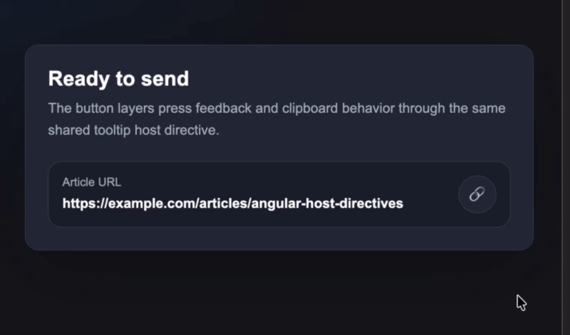 Example of a button working as expected