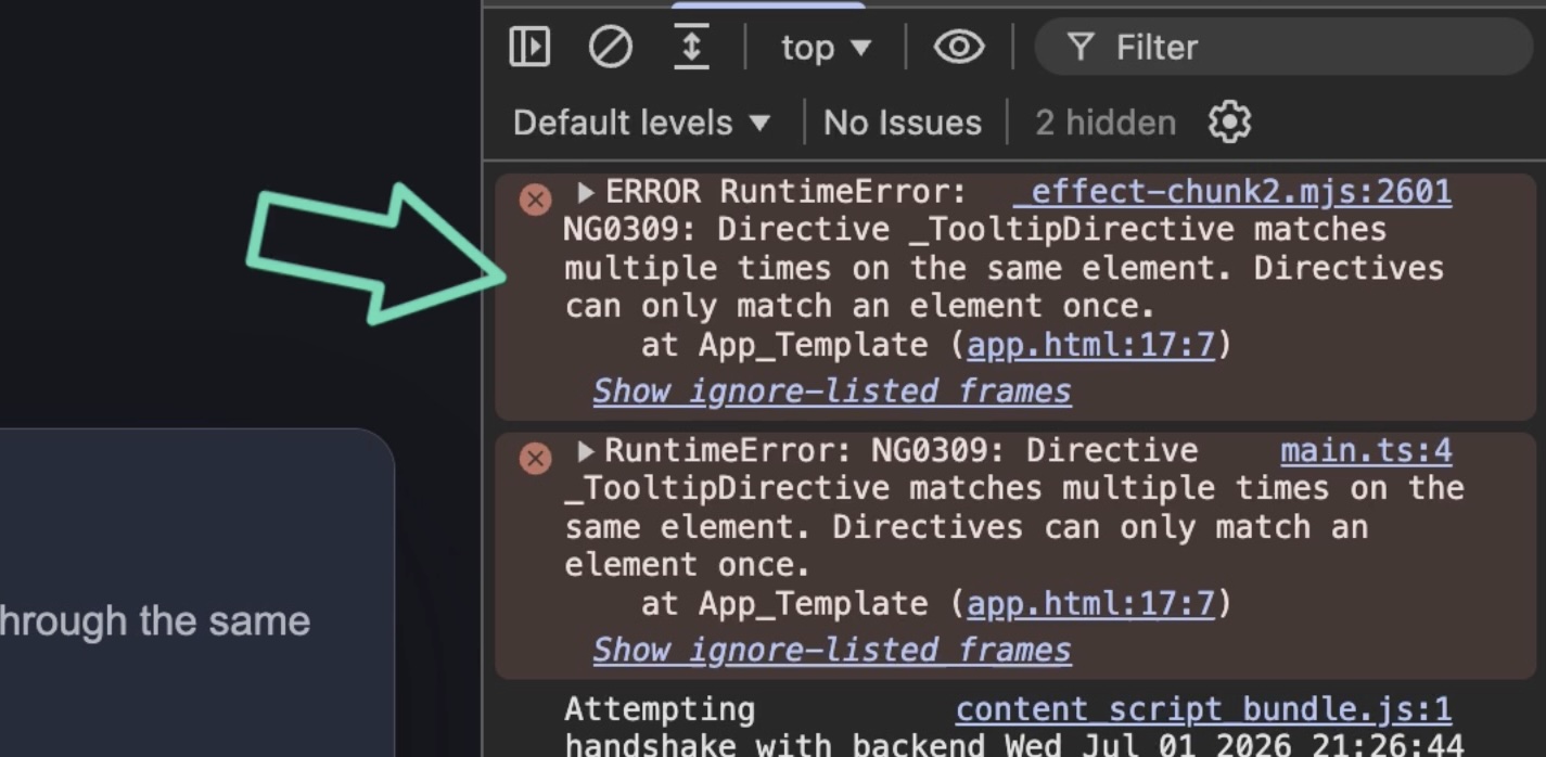 Example of a duplicate directive error